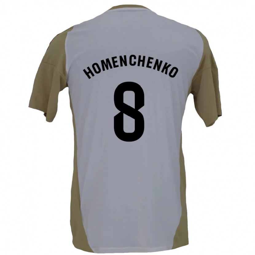 Danxen Mujer Camiseta Santiago Homenchenko #8 Marrón Blanco 2ª Equipación 2024/25 La Camisa México