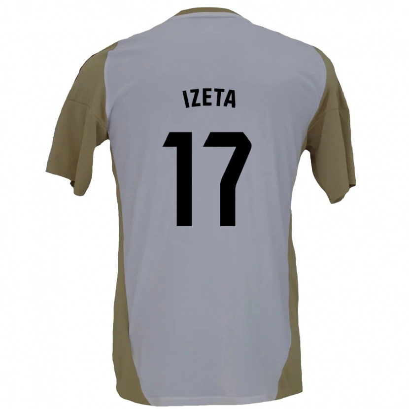 Danxen Mujer Camiseta Urko Izeta #17 Marrón Blanco 2ª Equipación 2024/25 La Camisa México
