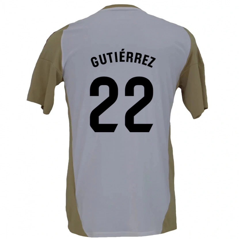 Danxen Mujer Camiseta Juan Gutiérrez #22 Marrón Blanco 2ª Equipación 2024/25 La Camisa México