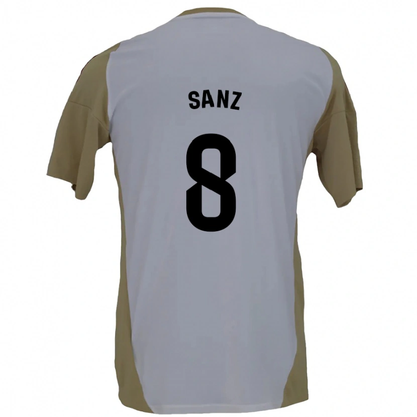 Danxen Mujer Camiseta Álvaro Sanz #8 Marrón Blanco 2ª Equipación 2024/25 La Camisa México