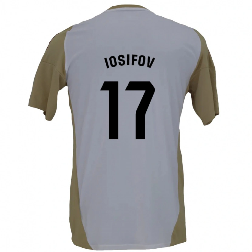 Danxen Mujer Camiseta Nikita Iosifov #17 Marrón Blanco 2ª Equipación 2024/25 La Camisa México