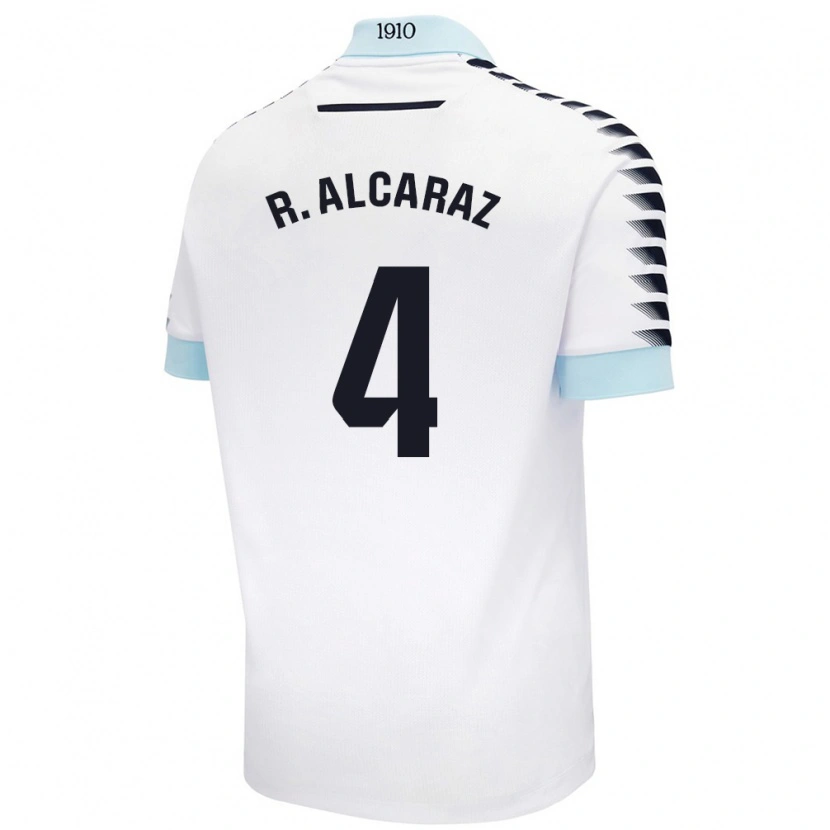 Danxen Mujer Camiseta Rubén Alcaraz #4 Blanco Azul 2ª Equipación 2024/25 La Camisa México