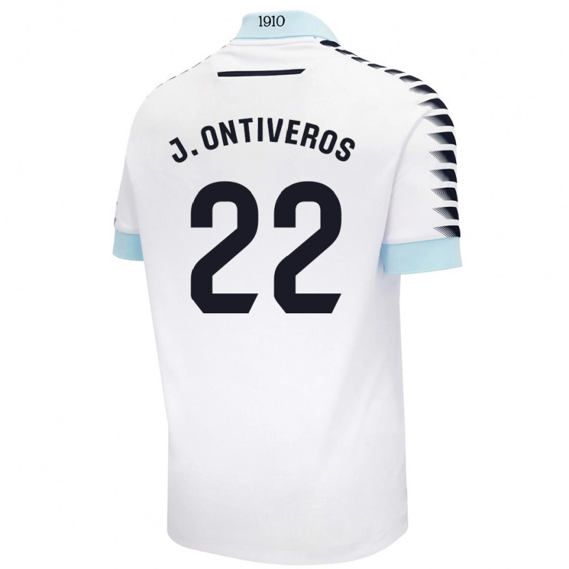 Danxen Mujer Camiseta Javi Ontiveros #22 Blanco Azul 2ª Equipación 2024/25 La Camisa México