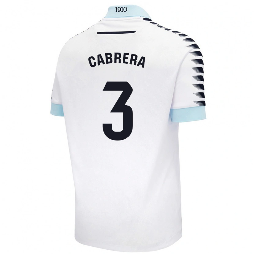 Danxen Mujer Camiseta Julio Cabrera #3 Blanco Azul 2ª Equipación 2024/25 La Camisa México