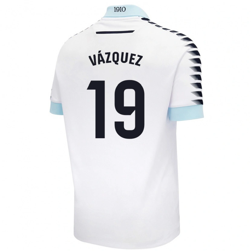 Danxen Mujer Camiseta Borja Vázquez #19 Blanco Azul 2ª Equipación 2024/25 La Camisa México