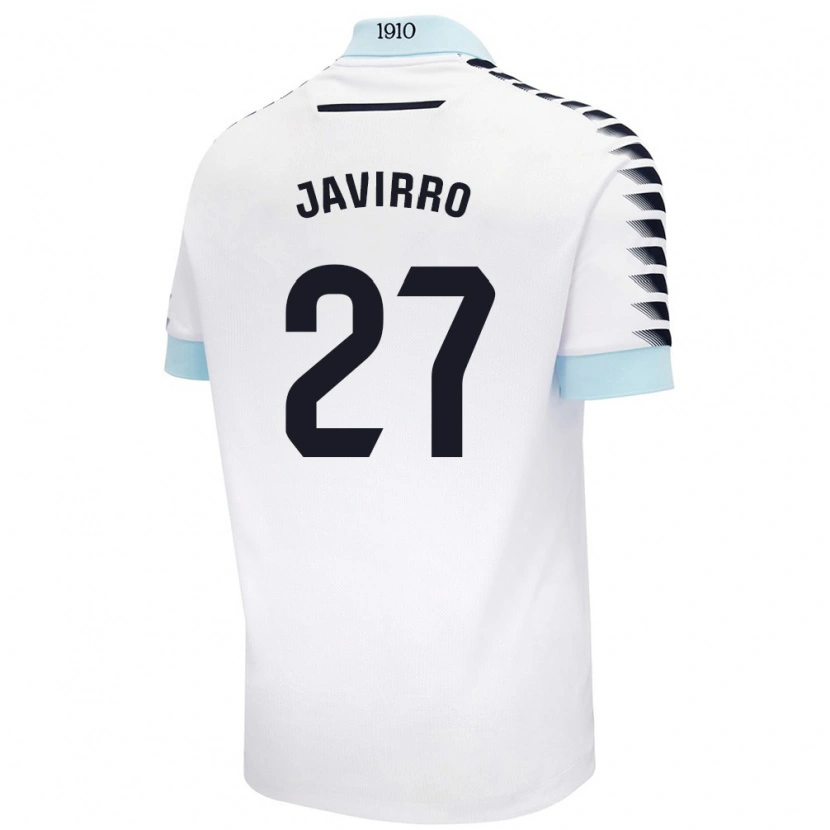 Danxen Mujer Camiseta Javirro #27 Blanco Azul 2ª Equipación 2024/25 La Camisa México