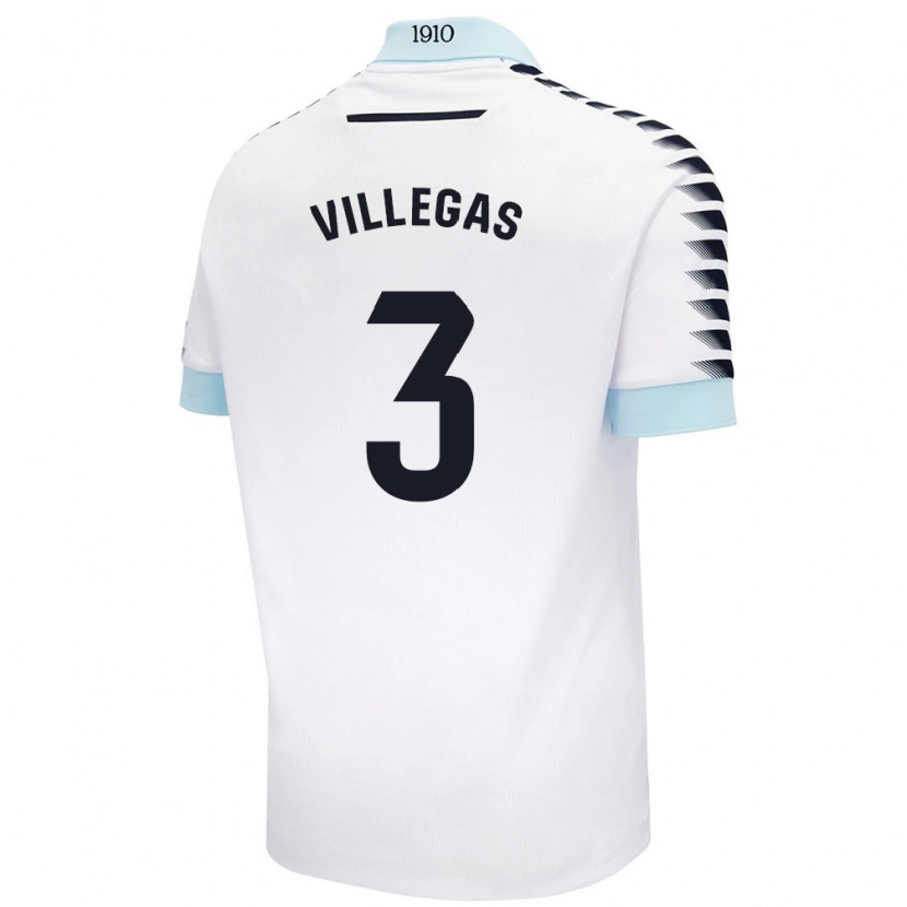 Danxen Mujer Camiseta Virginia Villegas Rico #3 Blanco Azul 2ª Equipación 2024/25 La Camisa México