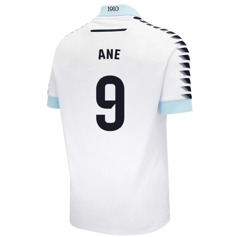 Danxen Mujer Camiseta Ane López De Heredia Alcelay #9 Blanco Azul 2ª Equipación 2024/25 La Camisa México
