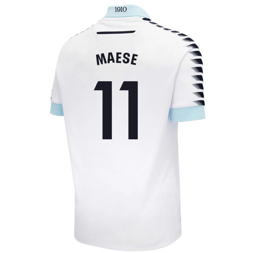 Danxen Mujer Camiseta María Del Carmen Maese Gaitán #11 Blanco Azul 2ª Equipación 2024/25 La Camisa México