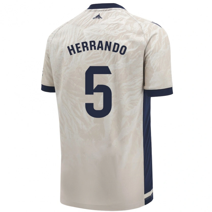 Danxen Mujer Camiseta Jorge Herrando #5 Gris Claro 2ª Equipación 2024/25 La Camisa México