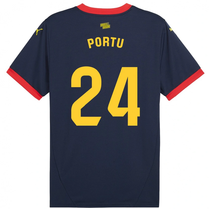Danxen Mujer Camiseta Portu #24 Azul Marino Rojo 2ª Equipación 2024/25 La Camisa México