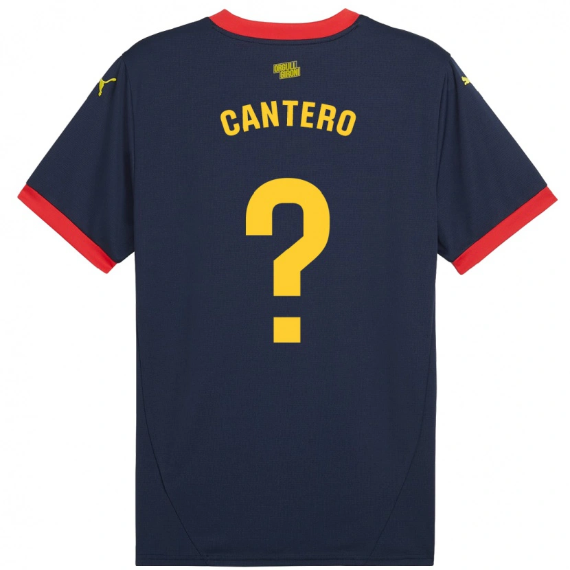 Danxen Mujer Camiseta Adrian Cantero #0 Azul Marino Rojo 2ª Equipación 2024/25 La Camisa México
