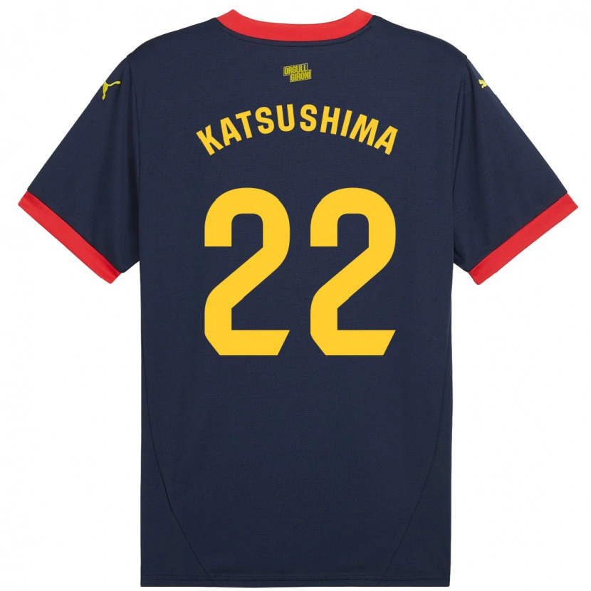 Danxen Mujer Camiseta Shinnosuke Katsushima #22 Azul Marino Rojo 2ª Equipación 2024/25 La Camisa México