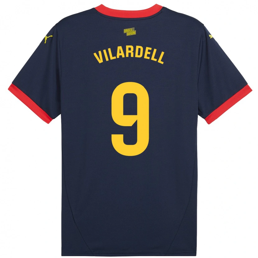 Danxen Mujer Camiseta Júlia Vilardell #9 Azul Marino Rojo 2ª Equipación 2024/25 La Camisa México