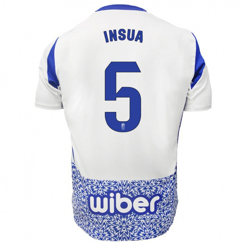 Danxen Mujer Camiseta Pablo Insua #5 Blanco Azul 2ª Equipación 2024/25 La Camisa México