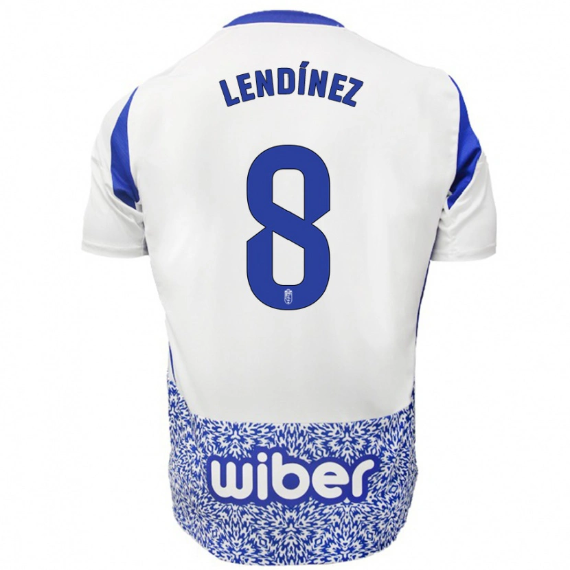Danxen Mujer Camiseta Juanma Lendínez #8 Blanco Azul 2ª Equipación 2024/25 La Camisa México