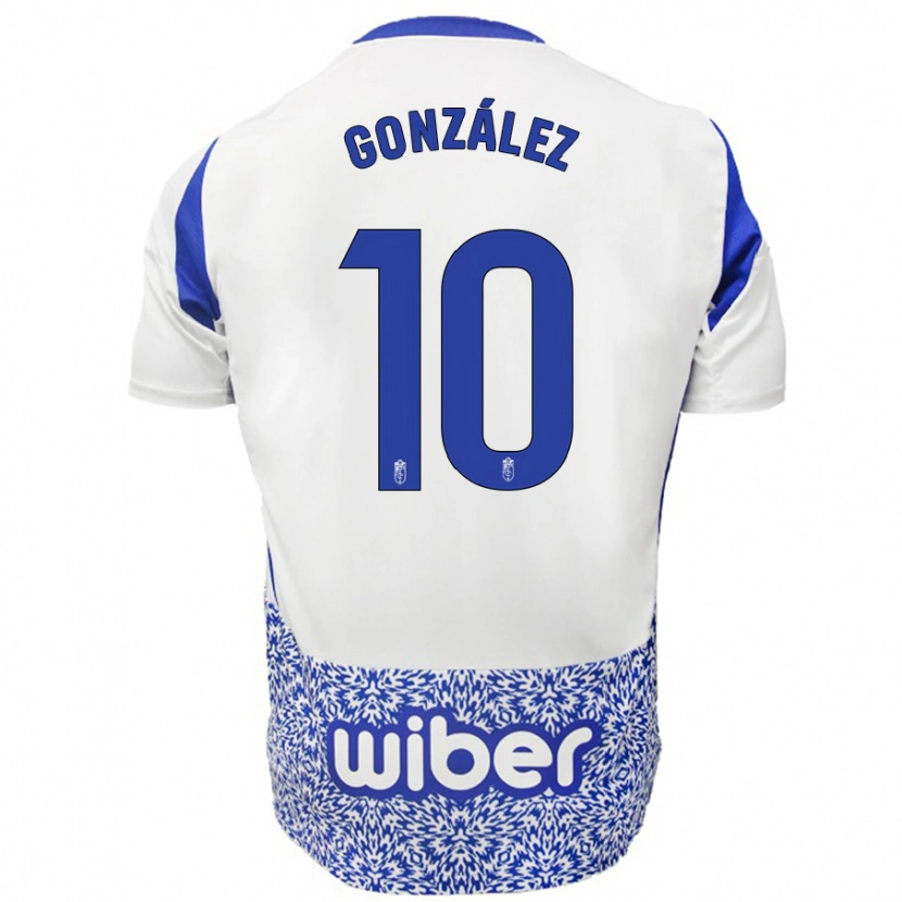 Danxen Mujer Camiseta Mario González #10 Blanco Azul 2ª Equipación 2024/25 La Camisa México