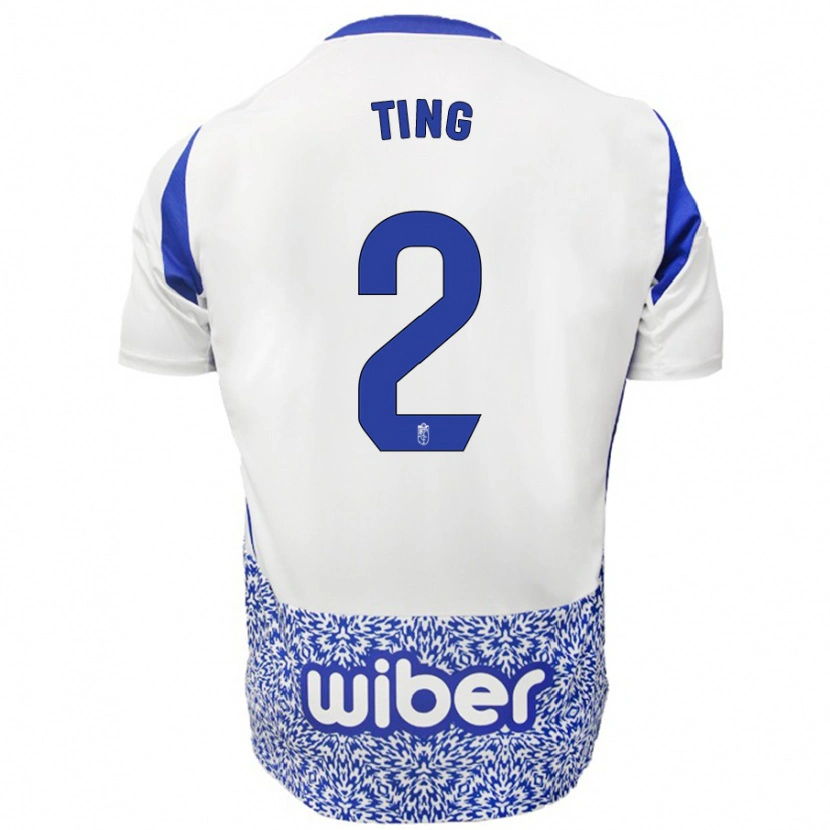 Danxen Mujer Camiseta Xie Ting #2 Blanco Azul 2ª Equipación 2024/25 La Camisa México