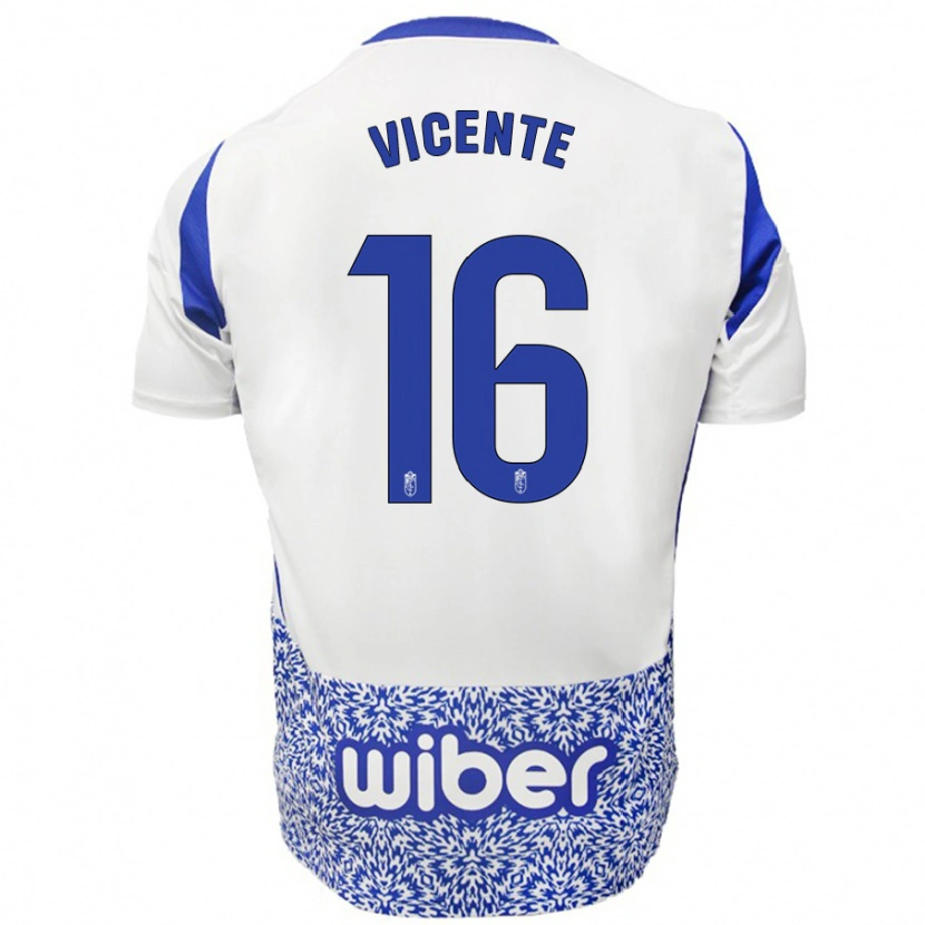 Danxen Mujer Camiseta Nerea Vicente #16 Blanco Azul 2ª Equipación 2024/25 La Camisa México