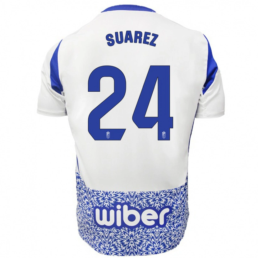 Danxen Mujer Camiseta Carlota Suárez #24 Blanco Azul 2ª Equipación 2024/25 La Camisa México