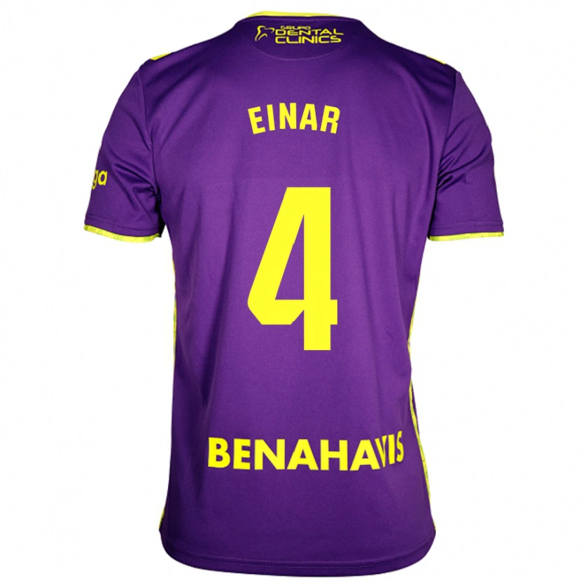 Danxen Mujer Camiseta Einar Galilea #4 Púrpura Amarillo 2ª Equipación 2024/25 La Camisa México