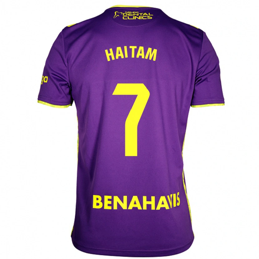 Danxen Mujer Camiseta Haitam Abaida #7 Púrpura Amarillo 2ª Equipación 2024/25 La Camisa México