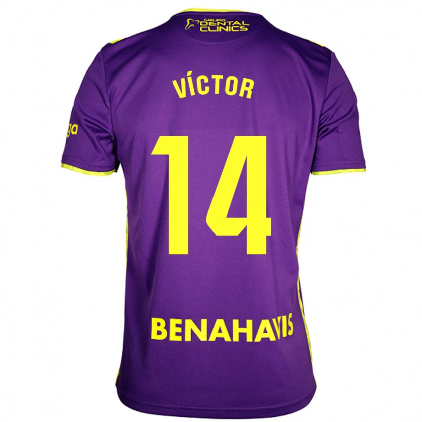Danxen Mujer Camiseta Víctor García #14 Púrpura Amarillo 2ª Equipación 2024/25 La Camisa México