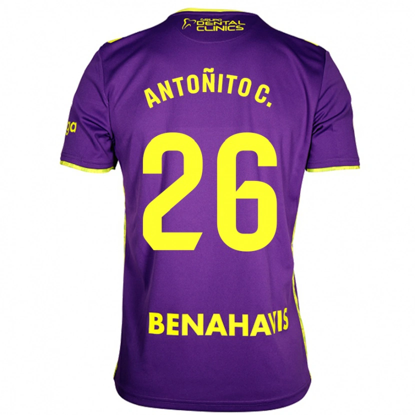 Danxen Mujer Camiseta Antonio Cordero #26 Púrpura Amarillo 2ª Equipación 2024/25 La Camisa México