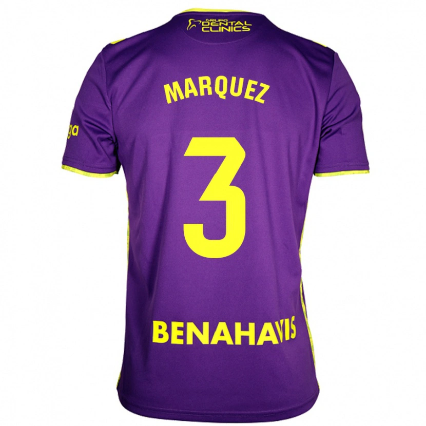 Danxen Mujer Camiseta David Márquez #3 Púrpura Amarillo 2ª Equipación 2024/25 La Camisa México