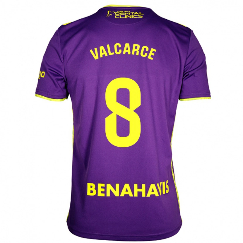 Danxen Mujer Camiseta Alejandro Valcarce #8 Púrpura Amarillo 2ª Equipación 2024/25 La Camisa México