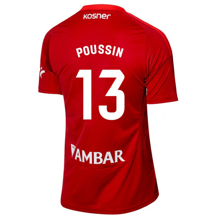 Danxen Mujer Camiseta Gaëtan Poussin #13 Blanco Azul 2ª Equipación 2024/25 La Camisa México