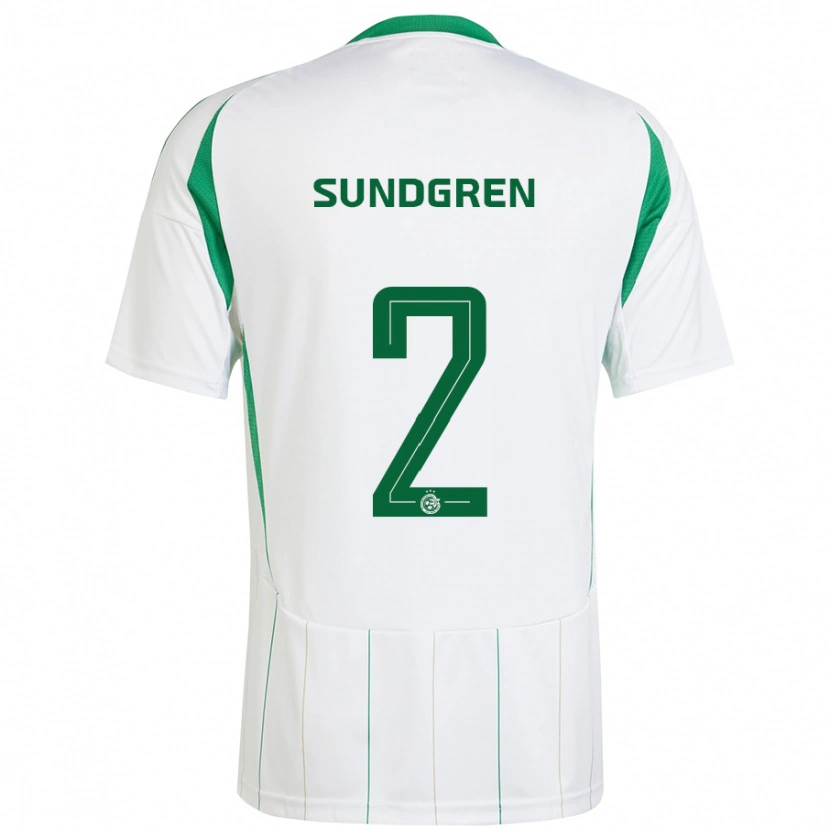 Danxen Mujer Camiseta Daniel Sundgren #2 Blanco Verde 2ª Equipación 2024/25 La Camisa México