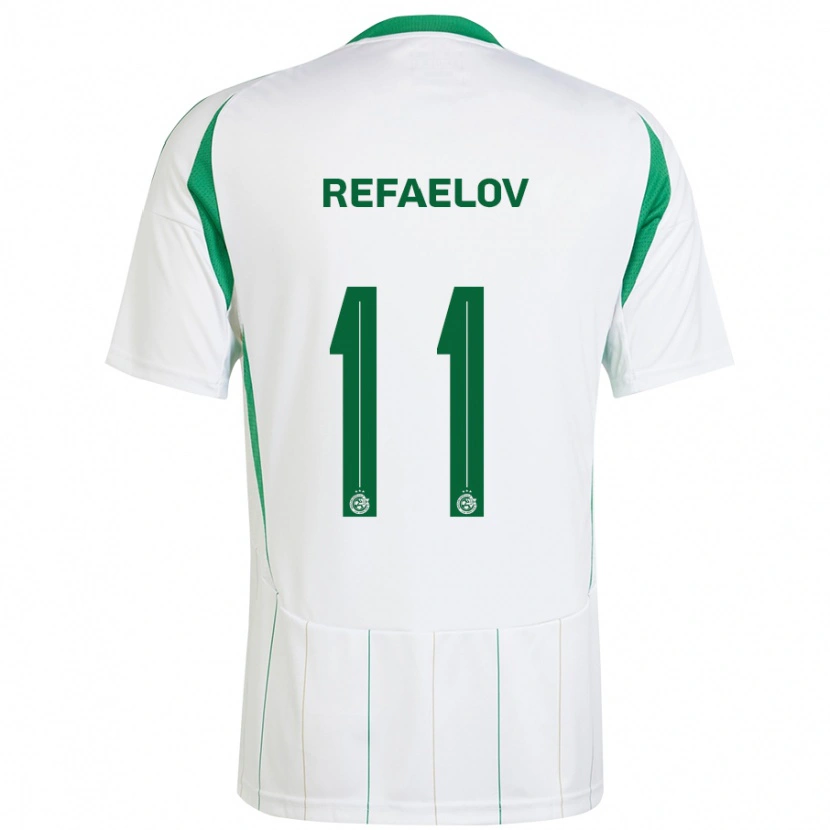 Danxen Mujer Camiseta Lior Refaelov #11 Blanco Verde 2ª Equipación 2024/25 La Camisa México