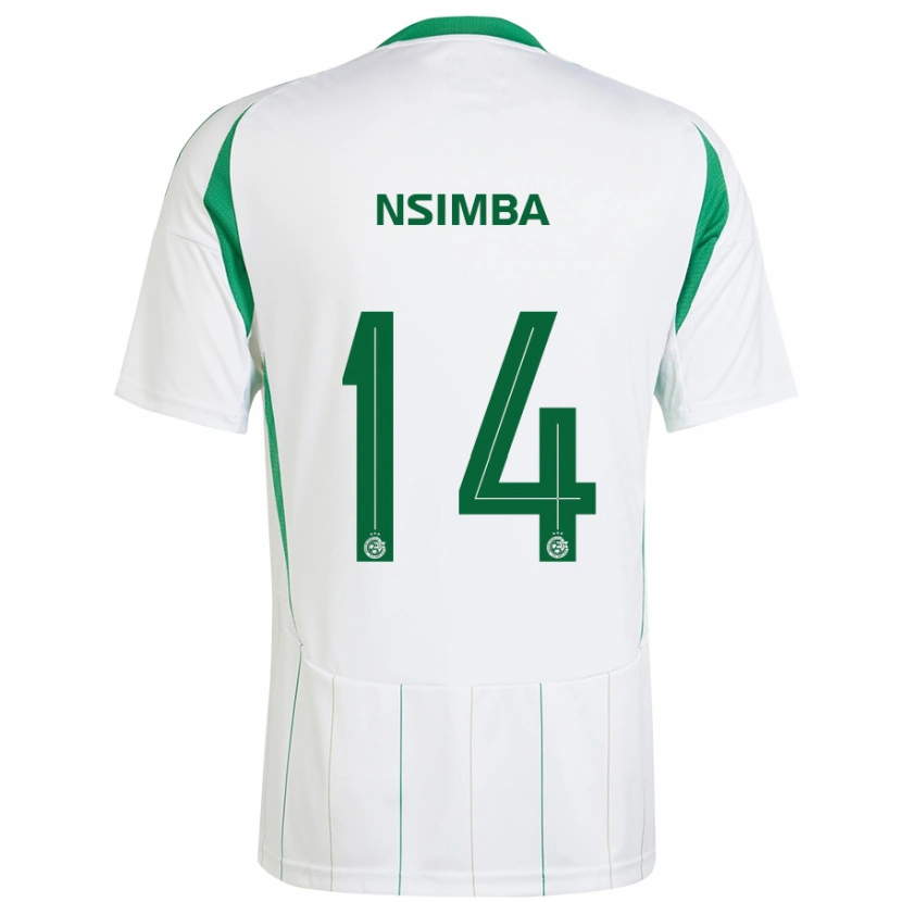 Danxen Mujer Camiseta Vital Nsimba #14 Blanco Verde 2ª Equipación 2024/25 La Camisa México