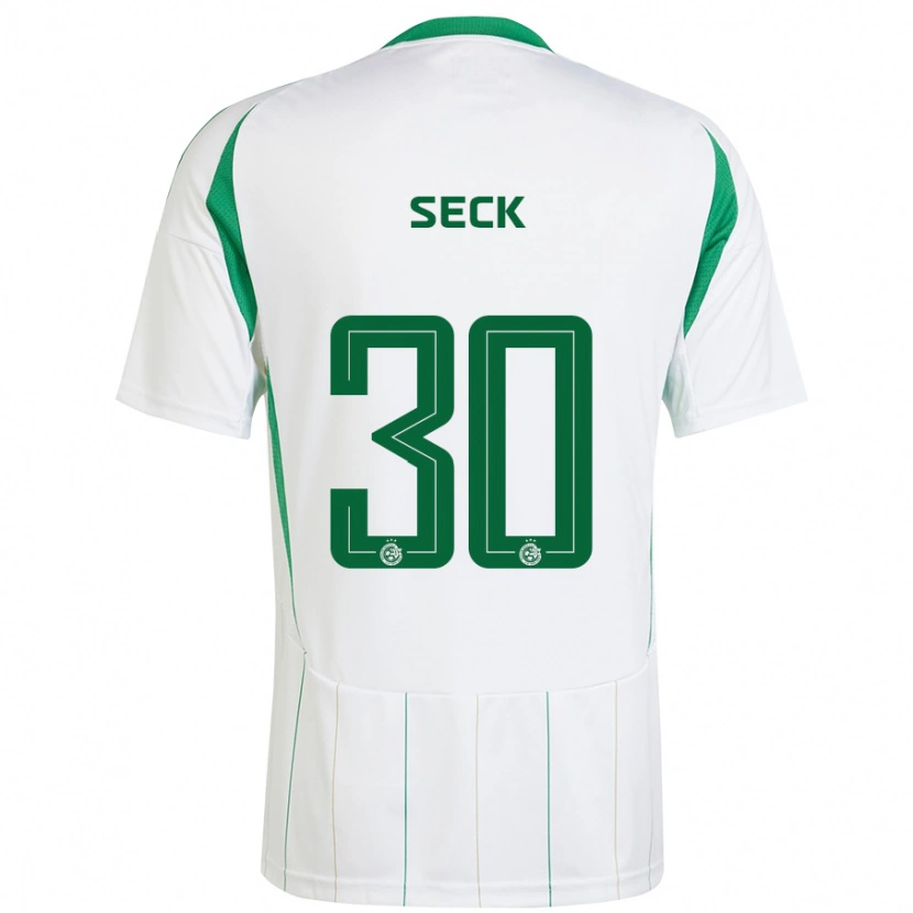 Danxen Mujer Camiseta Abdoulaye Seck #30 Blanco Verde 2ª Equipación 2024/25 La Camisa México