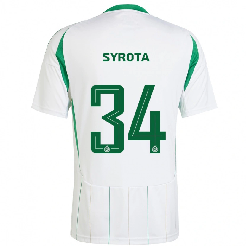 Danxen Mujer Camiseta Oleksandr Syrota #34 Blanco Verde 2ª Equipación 2024/25 La Camisa México