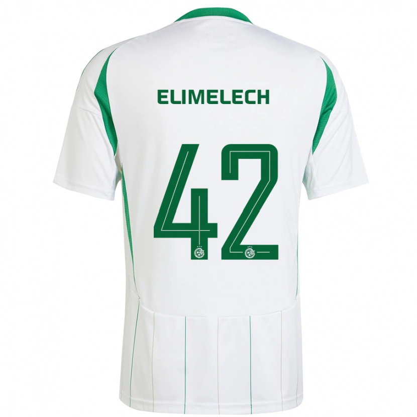 Danxen Mujer Camiseta Roey Elimelech #42 Blanco Verde 2ª Equipación 2024/25 La Camisa México