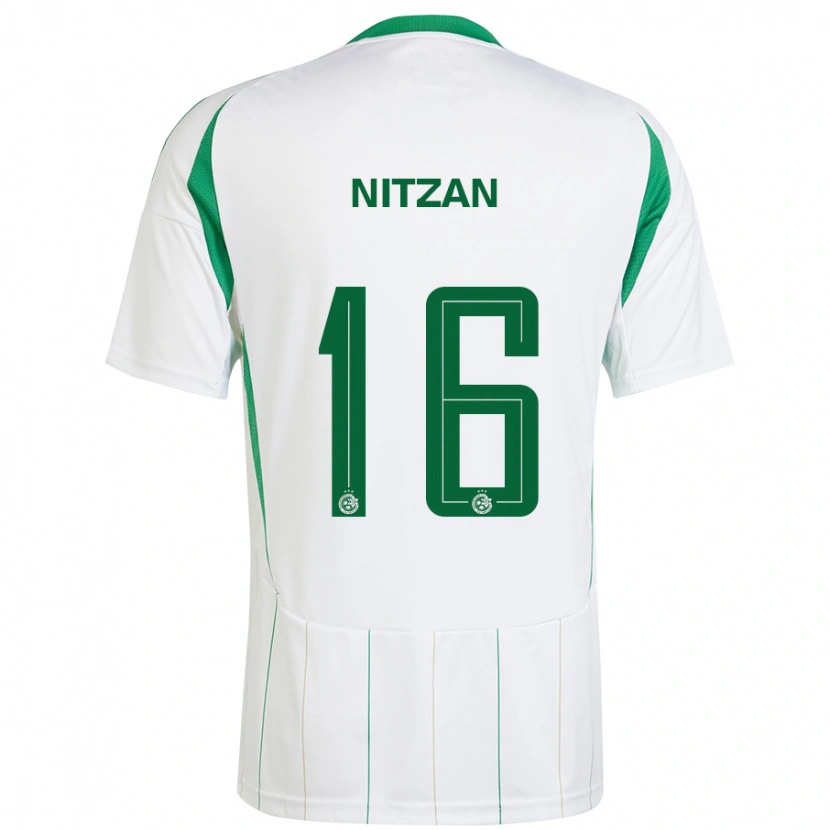 Danxen Mujer Camiseta Itamar Nitzan #16 Blanco Verde 2ª Equipación 2024/25 La Camisa México