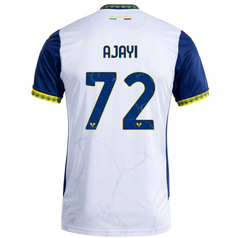 Danxen Mujer Camiseta Junior Ajayi #72 Blanco Azul 2ª Equipación 2024/25 La Camisa México