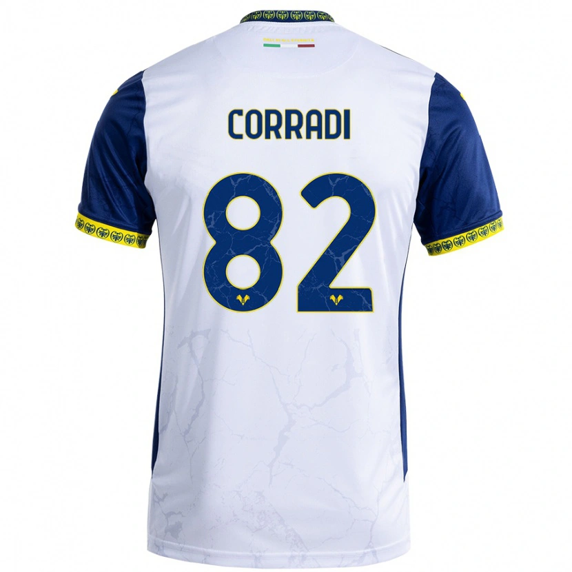 Danxen Mujer Camiseta Christian Corradi #82 Blanco Azul 2ª Equipación 2024/25 La Camisa México