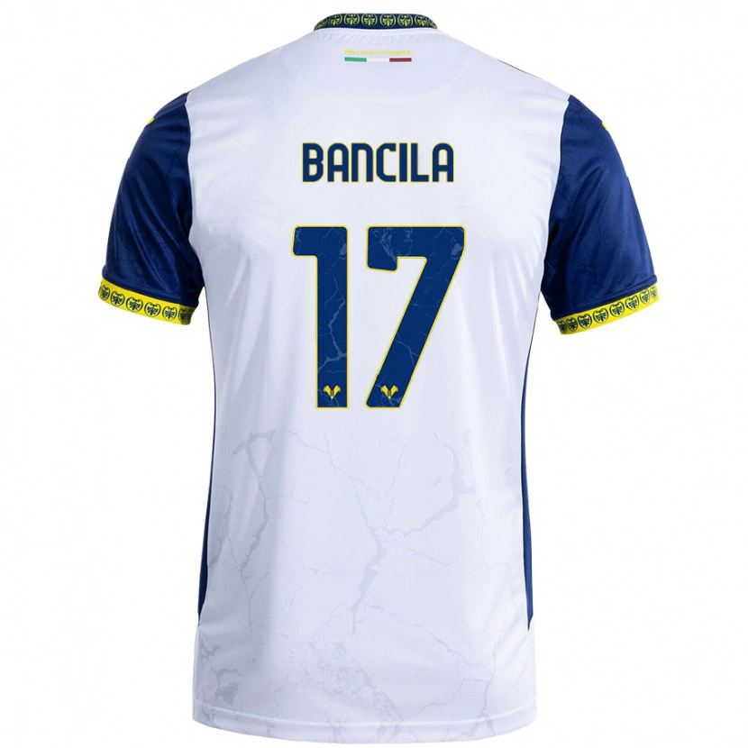 Danxen Mujer Camiseta Darius Băncilă #17 Blanco Azul 2ª Equipación 2024/25 La Camisa México