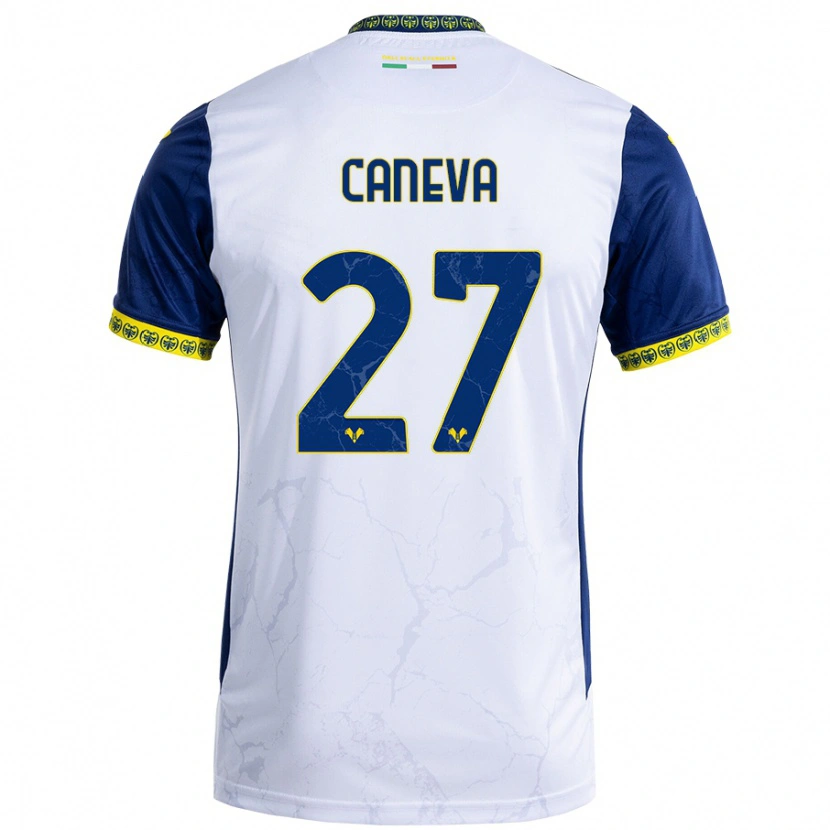 Danxen Mujer Camiseta Elia Caneva #27 Blanco Azul 2ª Equipación 2024/25 La Camisa México