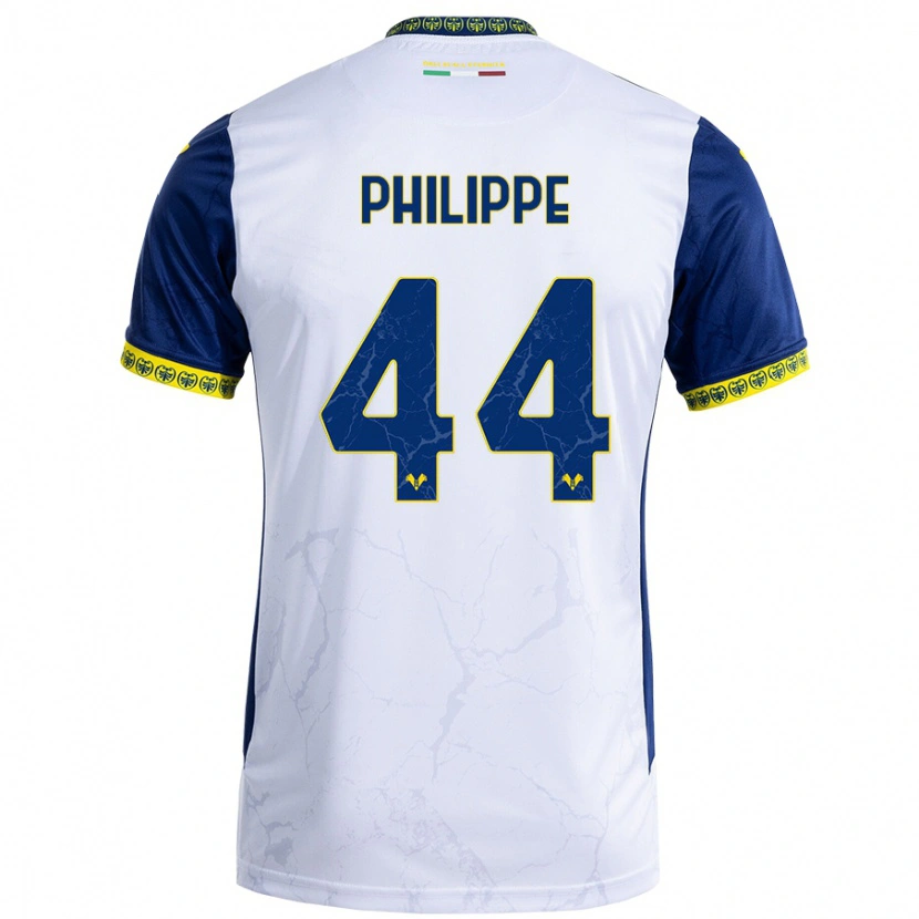 Danxen Mujer Camiseta Mathis Philippe #44 Blanco Azul 2ª Equipación 2024/25 La Camisa México