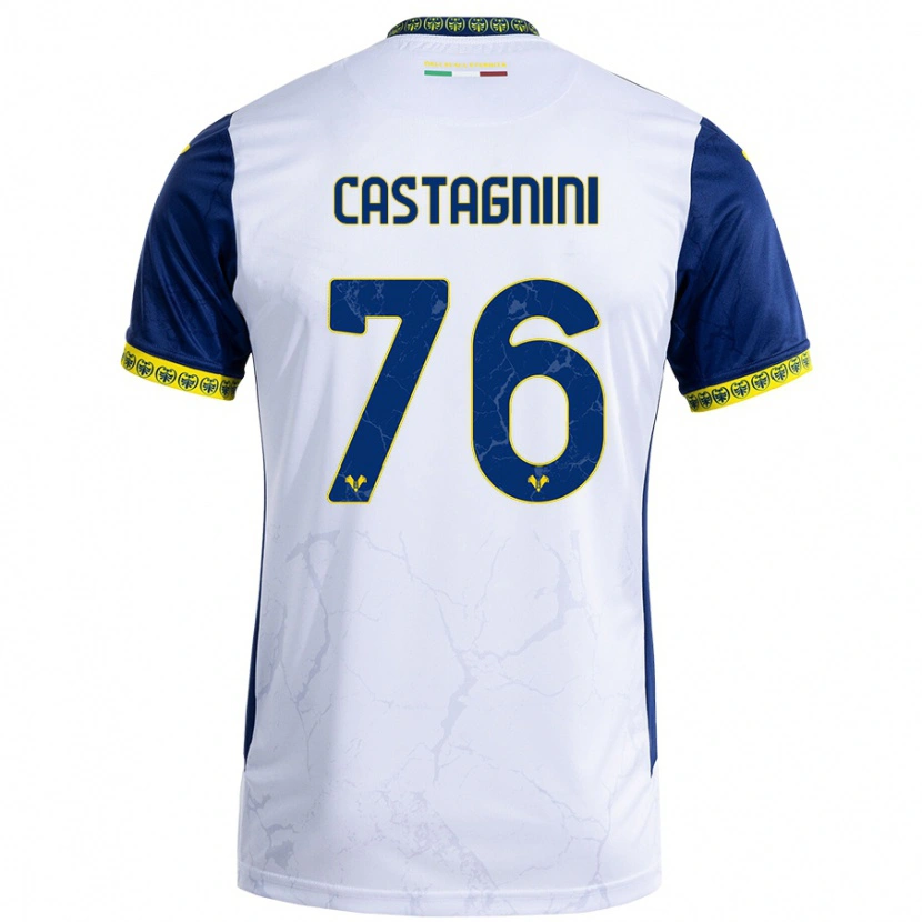 Danxen Mujer Camiseta Mirko Castagnini #76 Blanco Azul 2ª Equipación 2024/25 La Camisa México