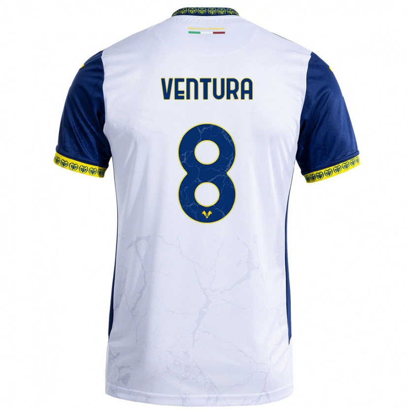 Danxen Mujer Camiseta Ciro Ventura #8 Blanco Azul 2ª Equipación 2024/25 La Camisa México