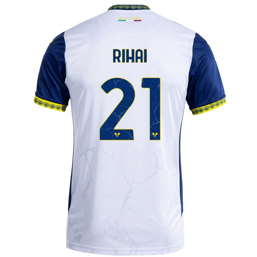 Danxen Mujer Camiseta Aiman Rihai #21 Blanco Azul 2ª Equipación 2024/25 La Camisa México