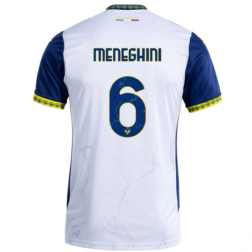 Danxen Mujer Camiseta Sofia Meneghini #6 Blanco Azul 2ª Equipación 2024/25 La Camisa México