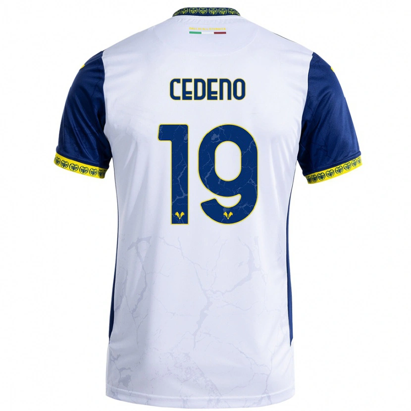 Danxen Mujer Camiseta Lineth Cedeno #19 Blanco Azul 2ª Equipación 2024/25 La Camisa México