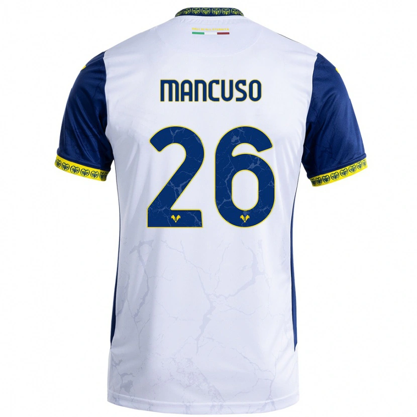Danxen Mujer Camiseta Giulia Mancuso #26 Blanco Azul 2ª Equipación 2024/25 La Camisa México