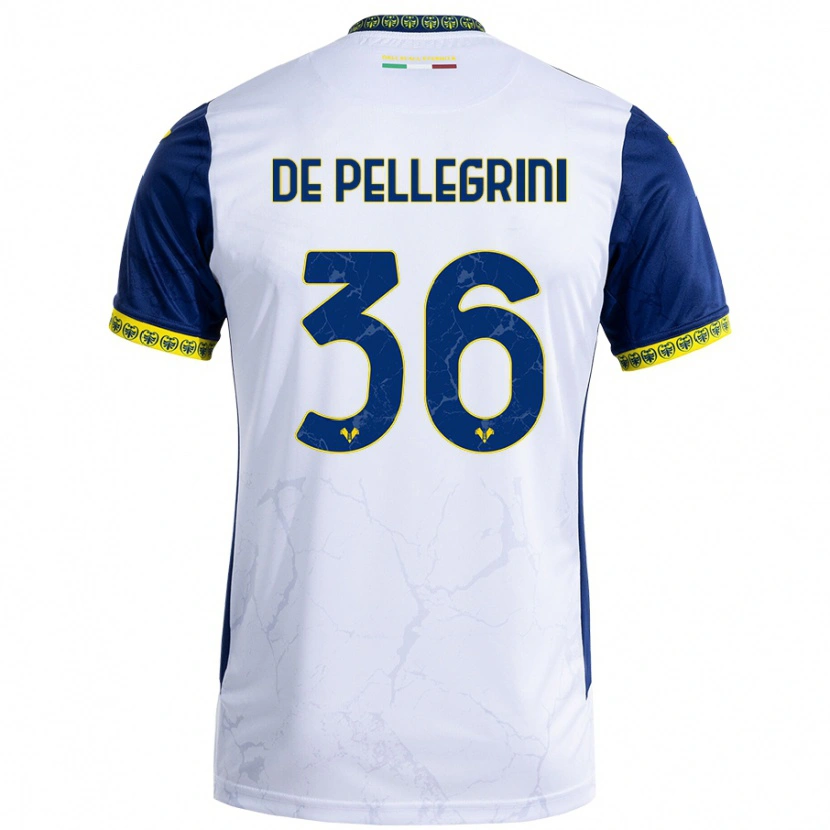 Danxen Mujer Camiseta Erika De Pellegrini #36 Blanco Azul 2ª Equipación 2024/25 La Camisa México